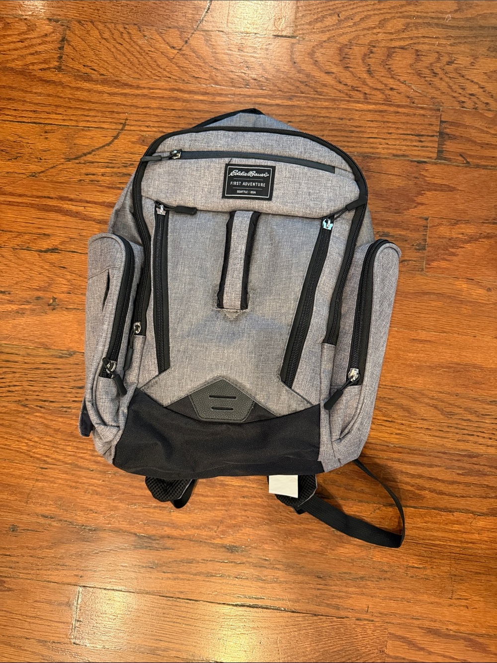 Eddie Bauer Gray and Black Men’s Daypack with Multiple Zipper Pockets